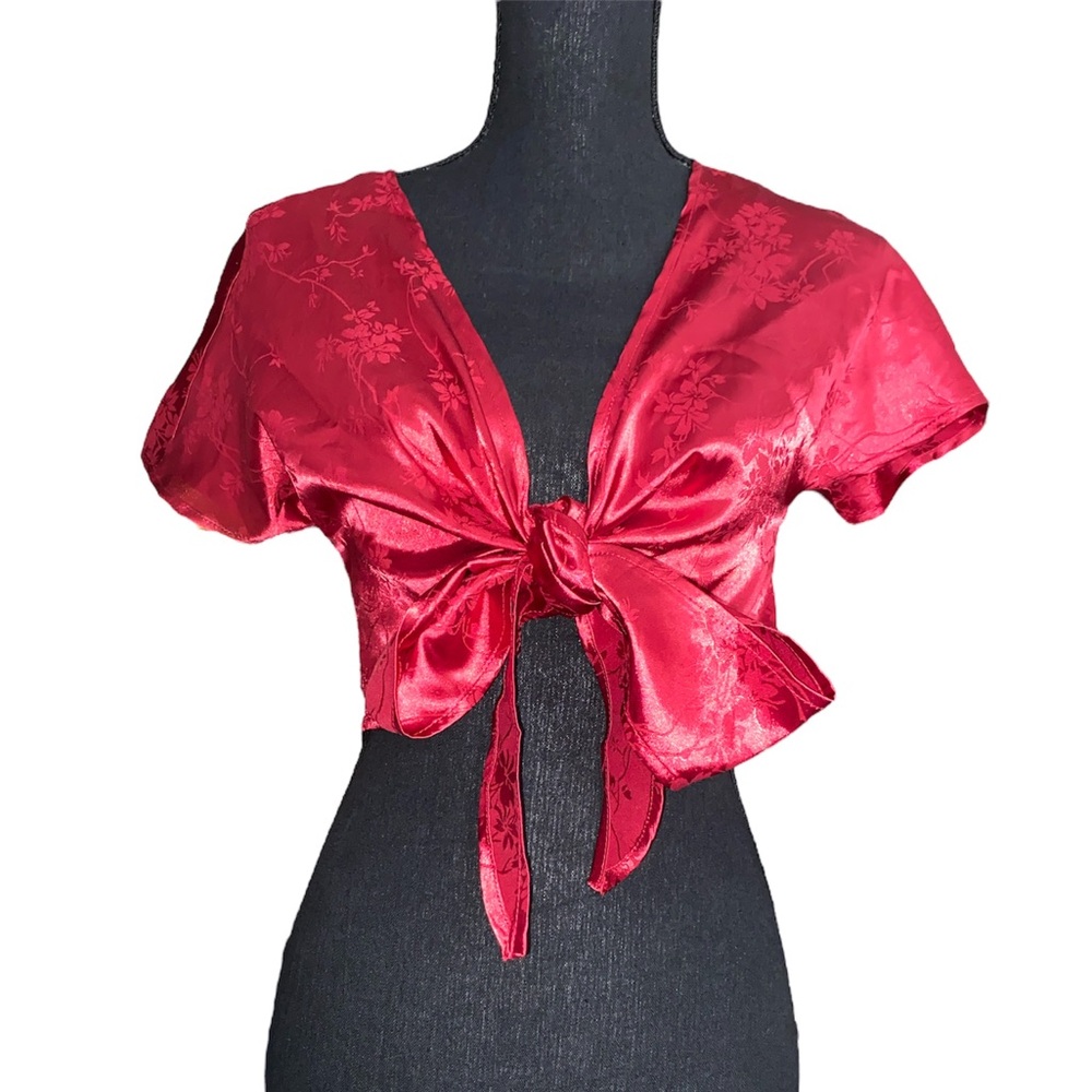 Shein red crop top size xsmall NWOT